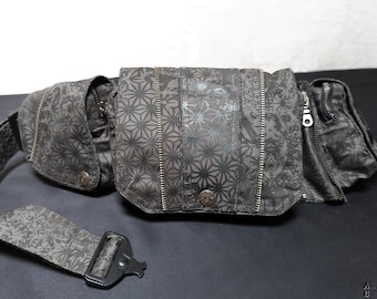Allover Stars Belt Bag Stone | Psychedelic Fanny Pack, Multi Pocket Goa Waist Bag