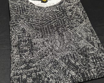 Saphir Mystic Geometric T-shirt | Aqua Green Grey Organic Print | Allover Digital Screen Print | Streetwear