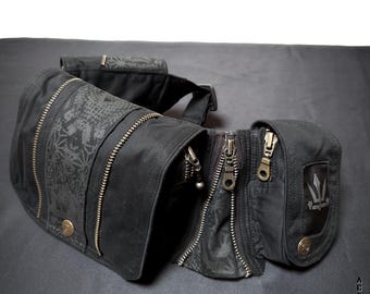 Belt Bag Stars Black | Festival & Rave Waist Pack | Multi pocket belt