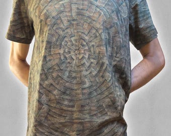 Spiralika Sacred Geometry T-shirt | Spiral Labyrinth Allover Print | Psywear Festival Tee