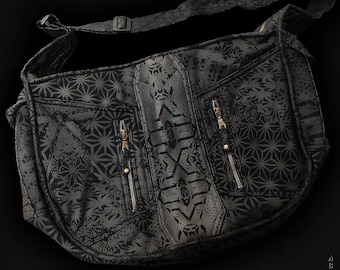 Party Bag All Stars Black | Large Festival Shoulder Bag | Psywear