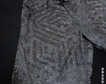Psychedelic Boardshort STARHEX | Geometric Tribal Print | Mens Festival Swimwear