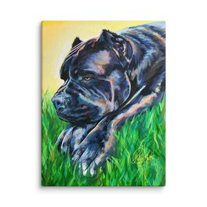 Cane Corso Dog Acrylic Painting: Surrealist Fine Art Canvas