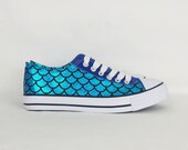 Mermaid shoes, custom shoes, women shoes, mermaid clothing , custom mermaid shoe, alternative, converse style pumps, gift for her, fairy kei