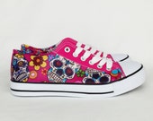 Day of the dead, day of the dead shoes, custom shoes, women shoes,pink sugar skull pumps, custom skull shoes, dia de los muertos, boho