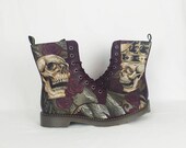 Skull boots, custom shoes, steampunk shoes, steampunk boots, gothic shoes, women shoes, custom skull shoes, alternative, goth style, vintage