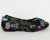 Cat shoes, cat clothing, gothic shoes, alternative fashion, oddities, geek shoes, women shoes, gift for her, unique, bohemian, sugar skulls