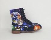 Galaxy shoes, vegan leather, vegan leather, earth, geek shoes, galaxy boot, nebula, geek gift, astrological gift, planet, boho, bohemian