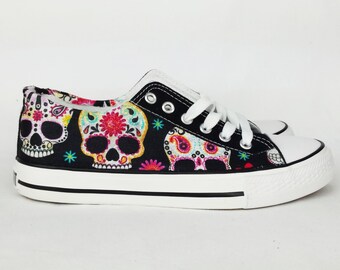 converse sugar skull shoes