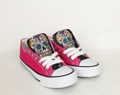 Day of the dead shoes, custom sugar skull shoes, candy skull pumps, skull shoes, custom plimsolls, women trainers, customized shoe, sneakers