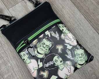 Frankenstein crossbody bag, phone bag, alternative spooky,pastel goth, the bride shoulder bag, handbag, accessorie, gift for her, birthday