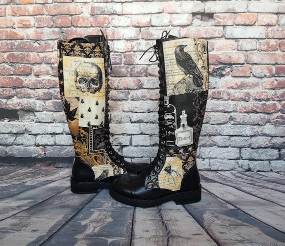 Steampunk boots women shoes brown boot Womens Steampunk Goth Boots Size 7.5 | Etsy