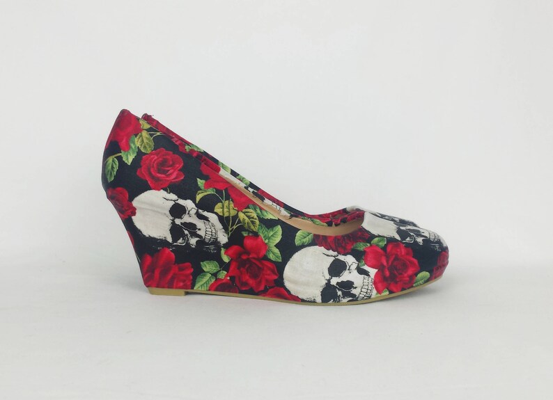 Halloween Wedding Skull Shoes Alternative Bride Skull Etsy