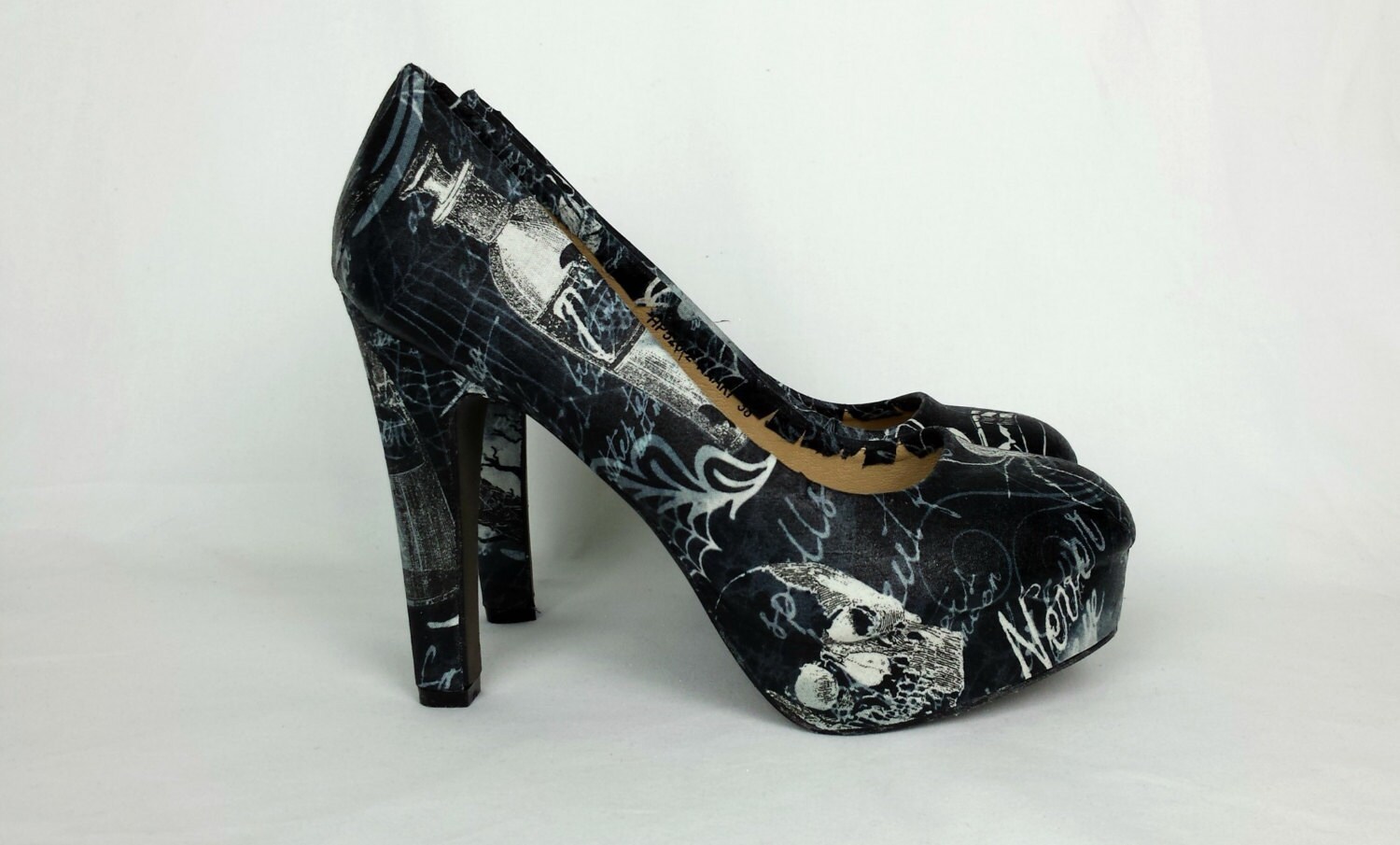 Goth heels Halloween shoes Halloween wedding skulls women