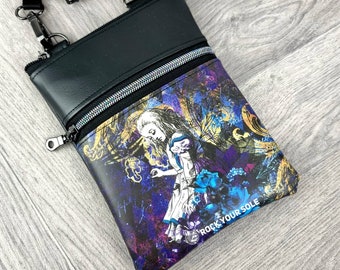 Alice in Wonderland crossbody phone bag, alternative,pastel goth ,small shoulder bag, handbag, women, accessorie, gift for her, birthday