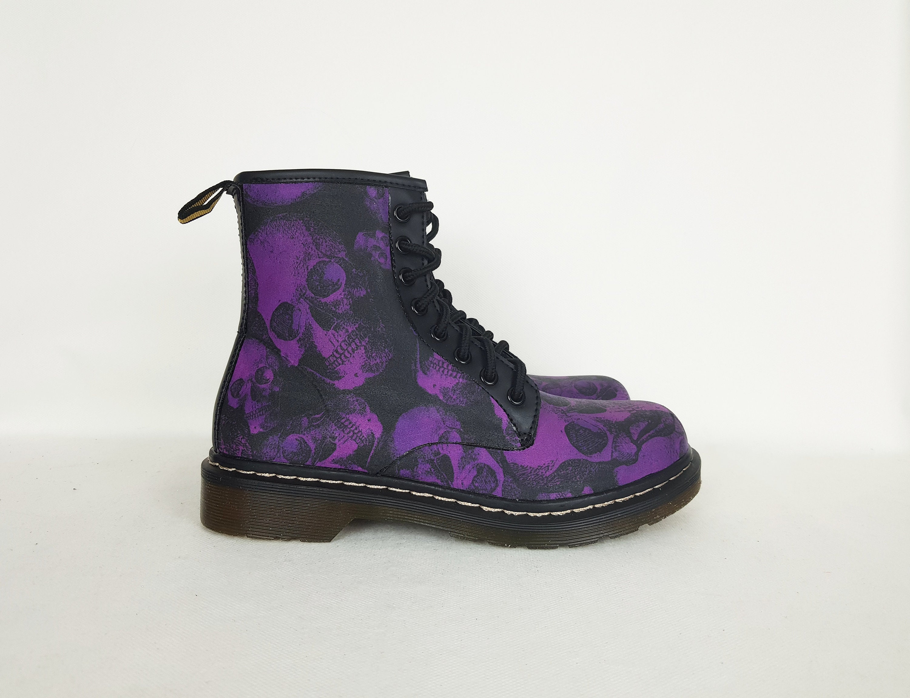 Purple boots skull boots purple skull women shoe custom | Etsy