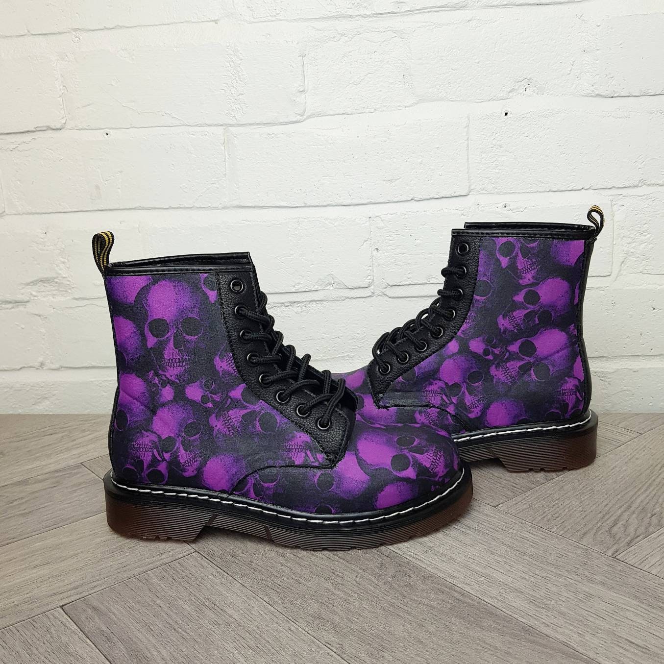 Purple Boots Skull Boots Purple Skull Women Shoe Custom - Etsy