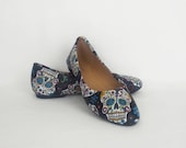 Day of the dead, women shoes, sugar skull pumps, custom skull shoes, Mexican skull shoes, clothing-gift, alternative, bohemian, gift for her