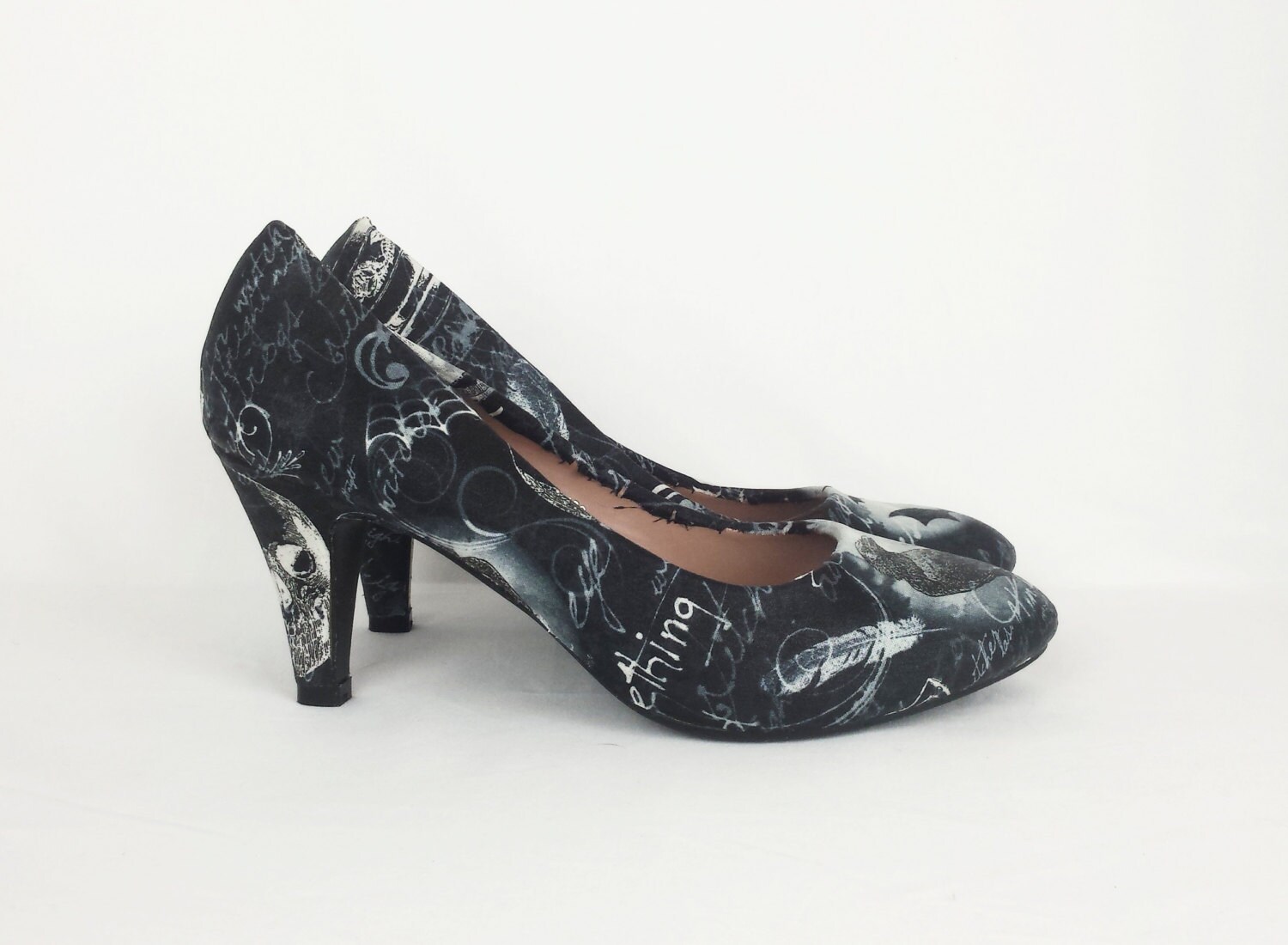 Gothic shoes goth heels custom shoes skulls shoes goth