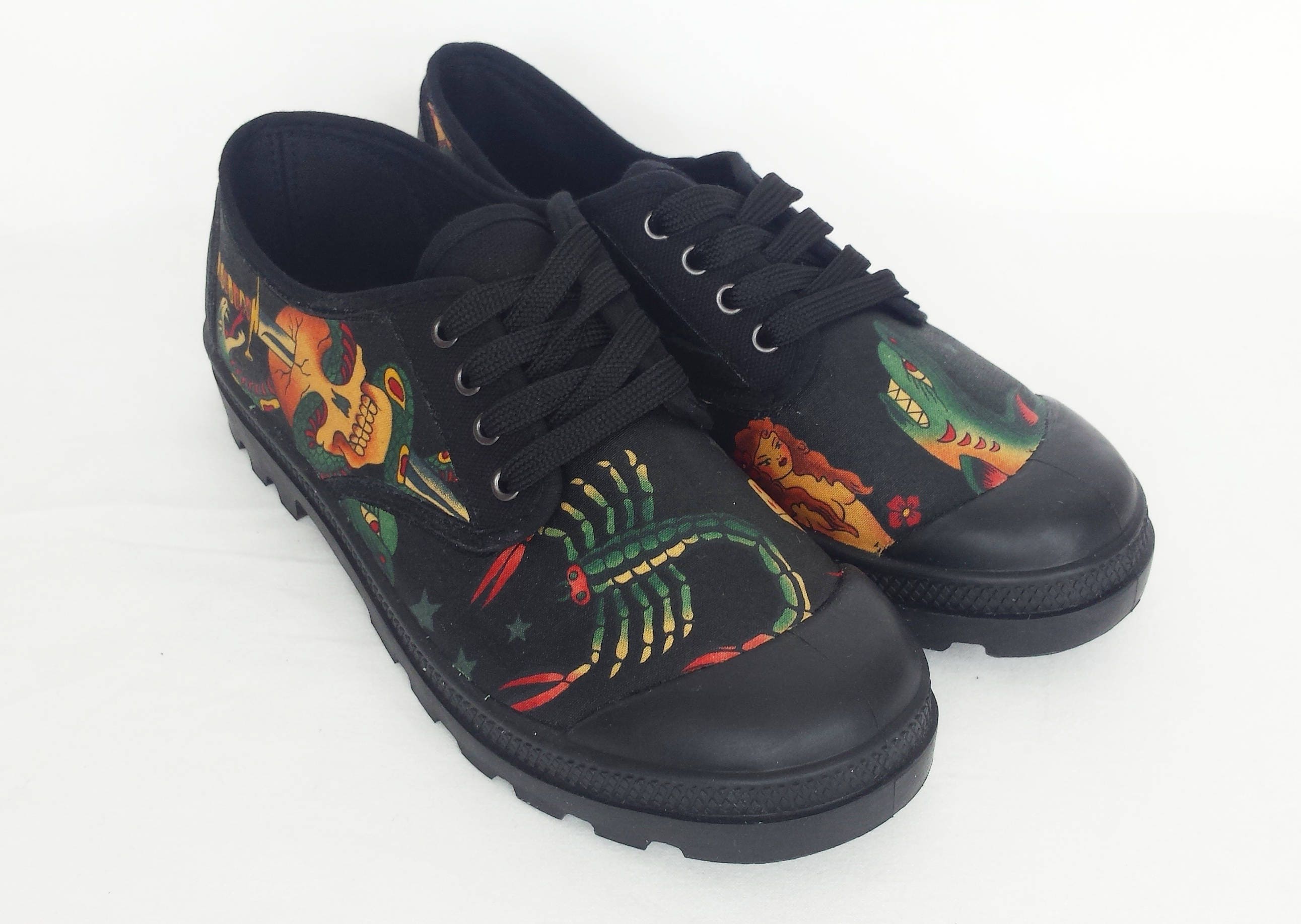 Custom shoes custom trainers skull shoes gothic shoes Etsy