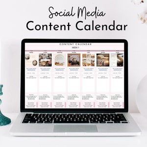 Social Media Content Planner, Content Calendar Template, Editable Google Sheets Spreadsheet For Instagram & Post Batching