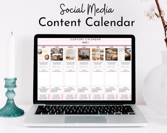 Social Media Content Planner, Content Calendar Template, Editable Google Sheets Spreadsheet For Instagram & Post Batching