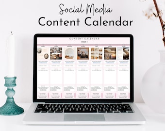 Social Media Content Planner, Editable Google Sheets Calendar