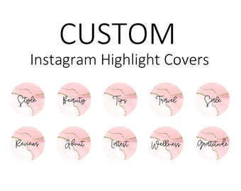 Custom Instagram Highlight Covers, Personalized Highlight Icons, Created With Your Words, Blush Instagram