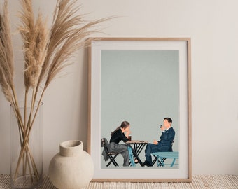 Vincenzo Coffee Date KDrama Art Print ~ Korean Drama 빈센조 Song JoongKi Jeon YeoBeen