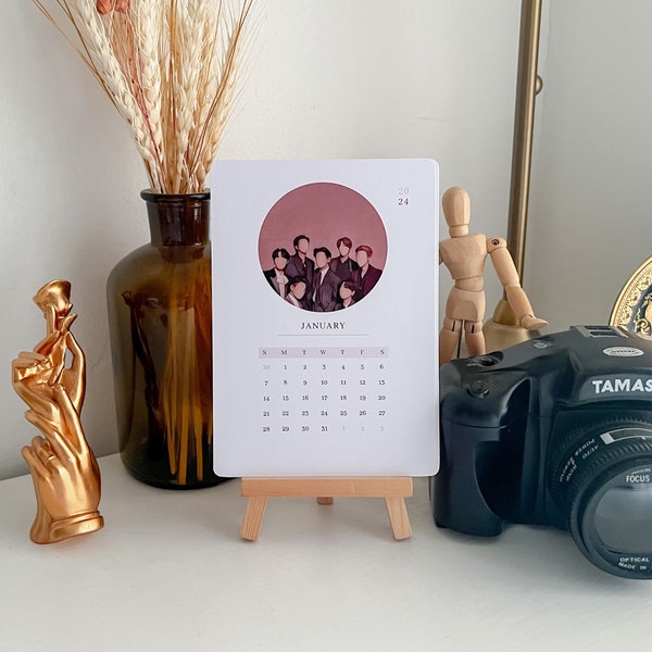 BTS 2024 Desk Calendar Full Year (12 months) Full Year 방탄소년단 - Coloured Version
