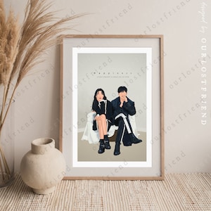 Felicidad Elle Sesión de fotos Kdrama Art Prints Korean Park Hyungsik Han Hyojoo Fanart 해피니스 Print