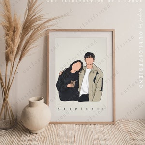 Felicidad Penthouse Abrazo Kdrama Art Prints Korean Park Hyungsik Han Hyojoo Fanart 해피니스 Print