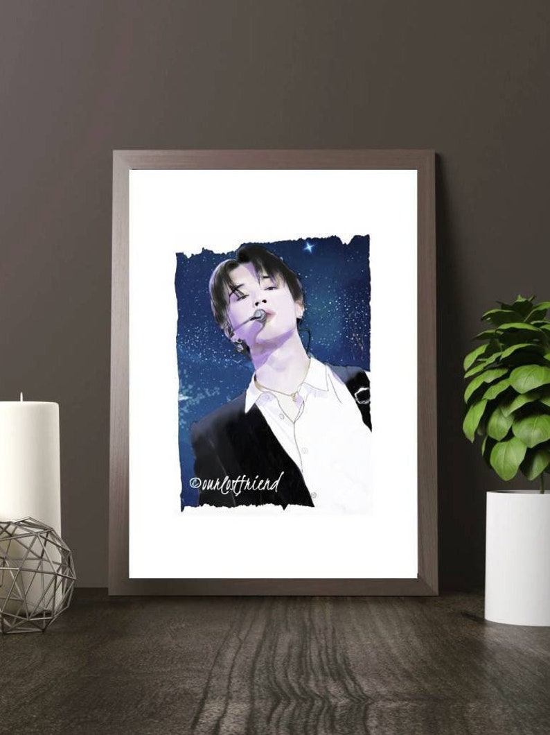 BTS Jimin Fake Love Print Poster 갩كuleum Love Yourself Rahmen KPOP Home Decor Kunst Geschenkidee Digitaldruck Bild 2