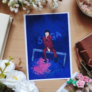 BTS Suga Trivia: Balancín Imprimir Foto Arte Digital BTS Kpop 방탄소년단