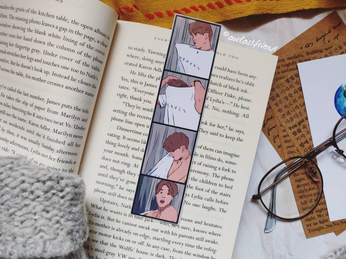 jimin polaroid print bookmark double sided photo digital art etsy
