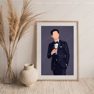 Vincenzo Blue Suit KDrama Art Print ~ Drama coreano 빈센조 Song JoongKi Jeon YeoBeen