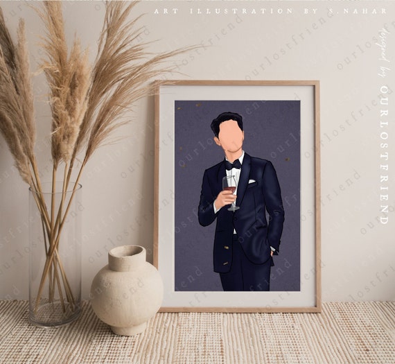 Vincenzo Blue Suit Kdrama Art Print Korean Drama 빈센조 Song