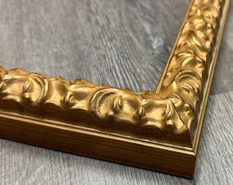 Gold Leaf Victorian Picture Frame, Ornate Wood Gallery Frame