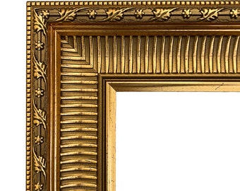 Antique Gold Ornate Picture Frame 4.375" Wide, West Frames Baroness Rococo Victorian Museum Gallery Wall Frame