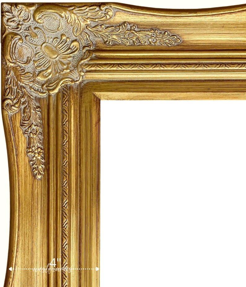 West Frames Georgiana Antique Gold French Ornate Baroque Wall Picture Frame 4' Wide 