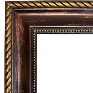 Bronze Gold Picture Frame 2.25&quot; Wide | Classic Rope & Beaded Design | Vintage Wall Art Frame | Custom Size Photo Frame | Montana West Frames