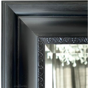 West Frames Stella Modern Vintage Black Accent Ornate Framed Wall Mirror