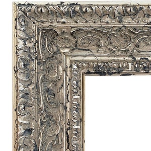 West Frames Parisienne Ornate Embossed Wood Picture Frame Antique Silver Gold Patina Finish 3&quot; Wide