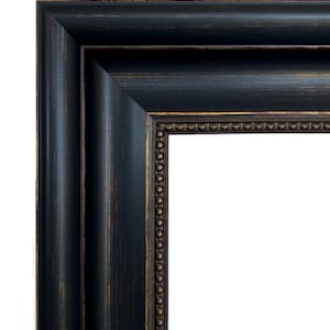 Distressed Black and Gold Wall Picture Frame, Canvas Art Photo Frame 3" Wide, Custom Size Available, West Frames Montreal Frame
