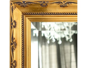 West Frames Camilla French Ornate Shabby Chic Antique Gold Patina Finish Wood Framed Wall Mirror