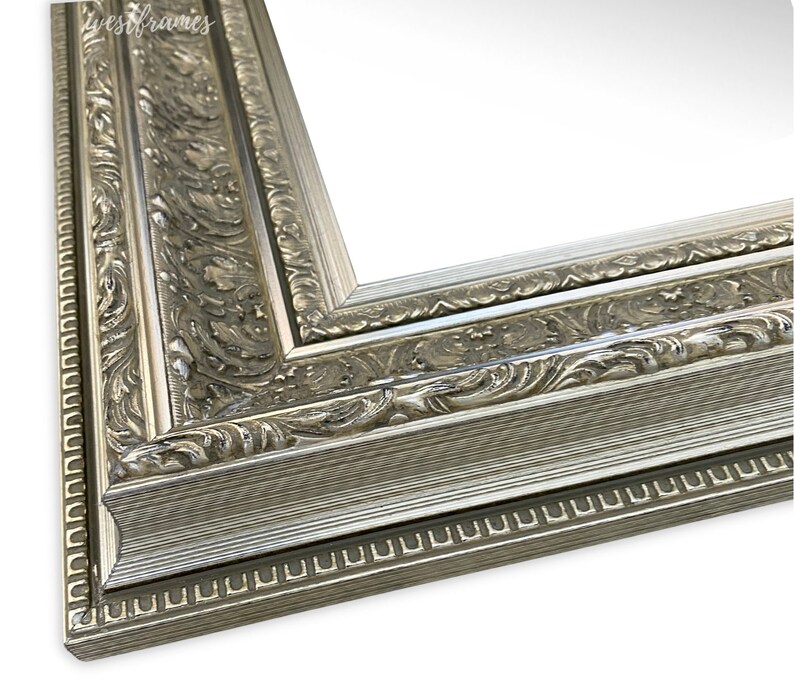 West Frames Elegance French Ornate Embossed Antique Silver Etsy