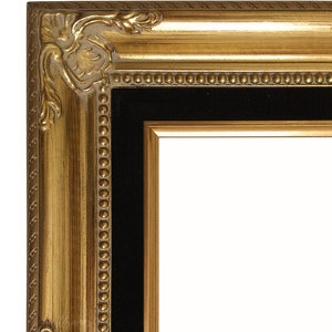 Antique Gold French Baroque Vintage Picture Frame Black Velveteen Liner 3&quot;, Canvas Art Photo Gallery Frame, West Frames Estelle Frame