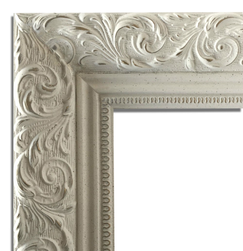 West Frames Bella Ornate Embossed Wood Wall Picture Frame Antique Whi…
