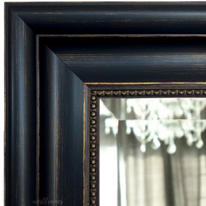 West Frames Montreal Distressed Antique Black & Gold Framed Wall Mirror