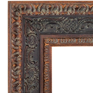 West Frames Parisienne French Ornate Embossed Wood Picture Frame Antique Bronze Black Patina Finish 3" Wide